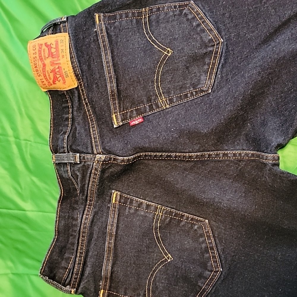 Levi's 505 regular straight dark blue jeans 34x32